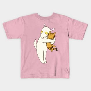 Tora and Yuki (cat and goat) - Hug Kids T-Shirt